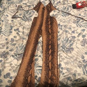 Snakeskin cutout pantsuit